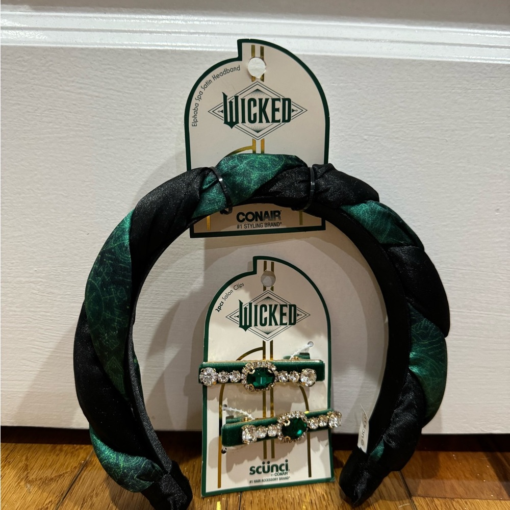 Wicked Conair Headband and Scunci Hair Clips Set